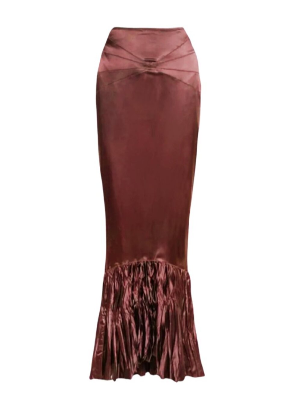 Roberto Cavalli Runway, Bronze Ruched Bustle Mermaid Skirt IT 38 F/W 2004